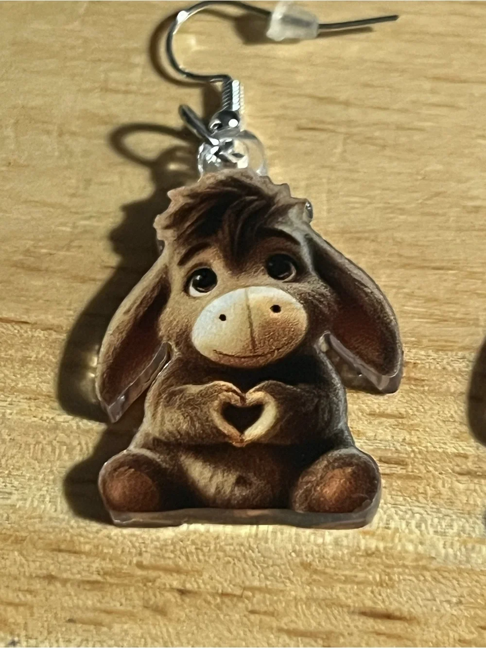 Cute Brown Donkey Heart Kids Earrings - Brand Unknown E182